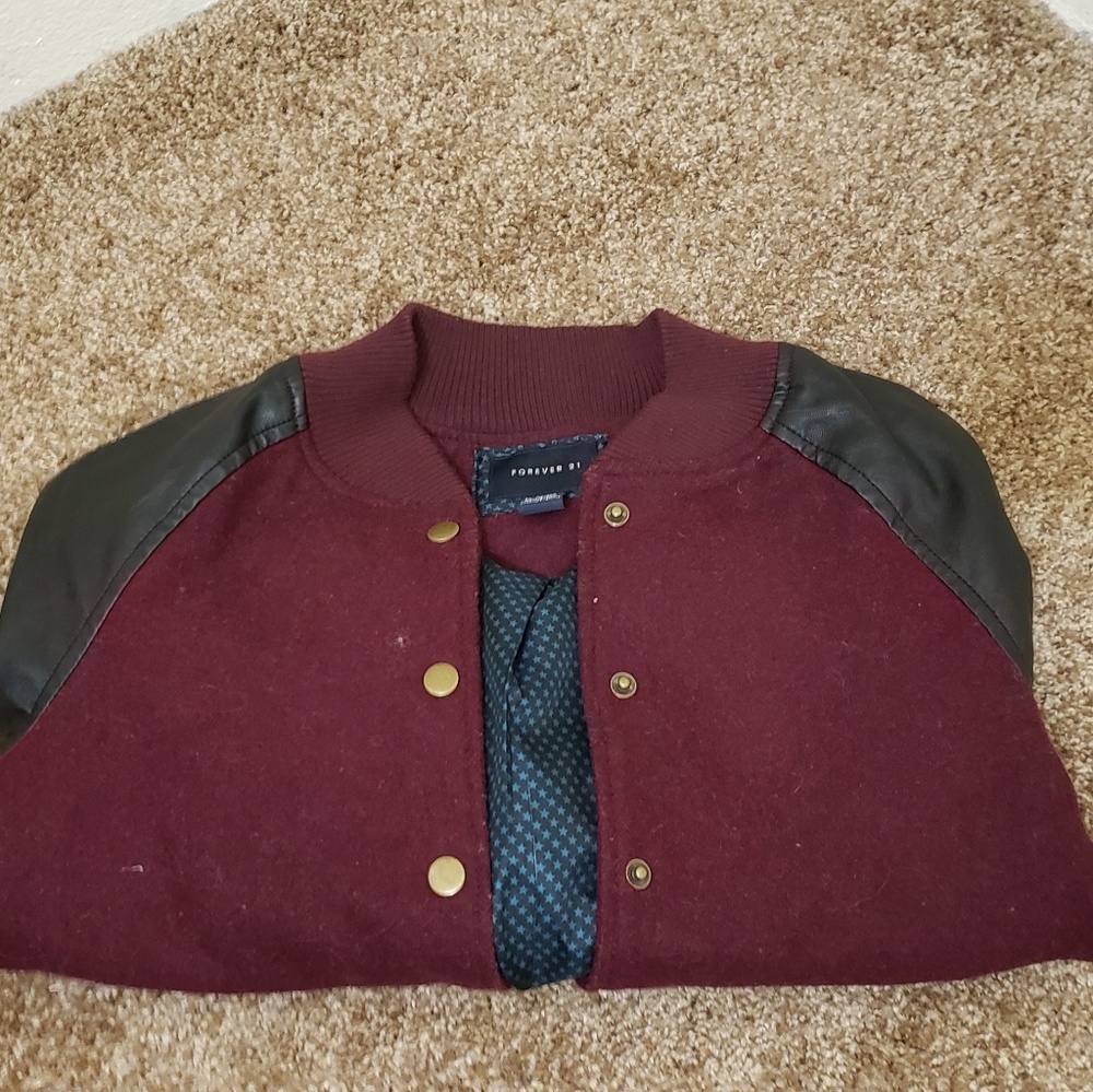 Leather and cloth jacket